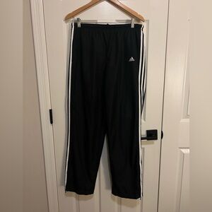 Y2K Vintage Adidas Women’s Black Joggers with White Stripes Sz L